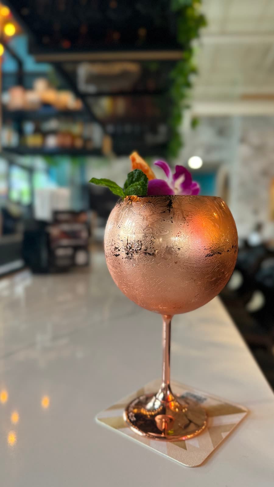 Handcrafted margarita at Rosa Negra