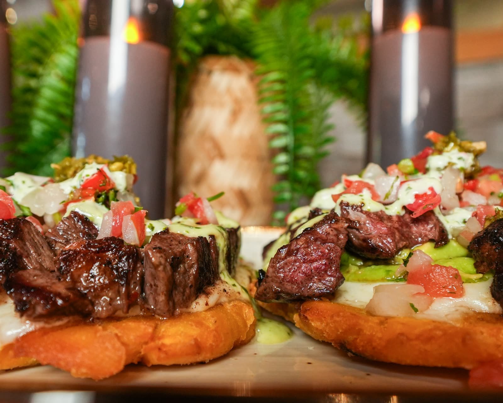 Steak tostones at Rosa Negra